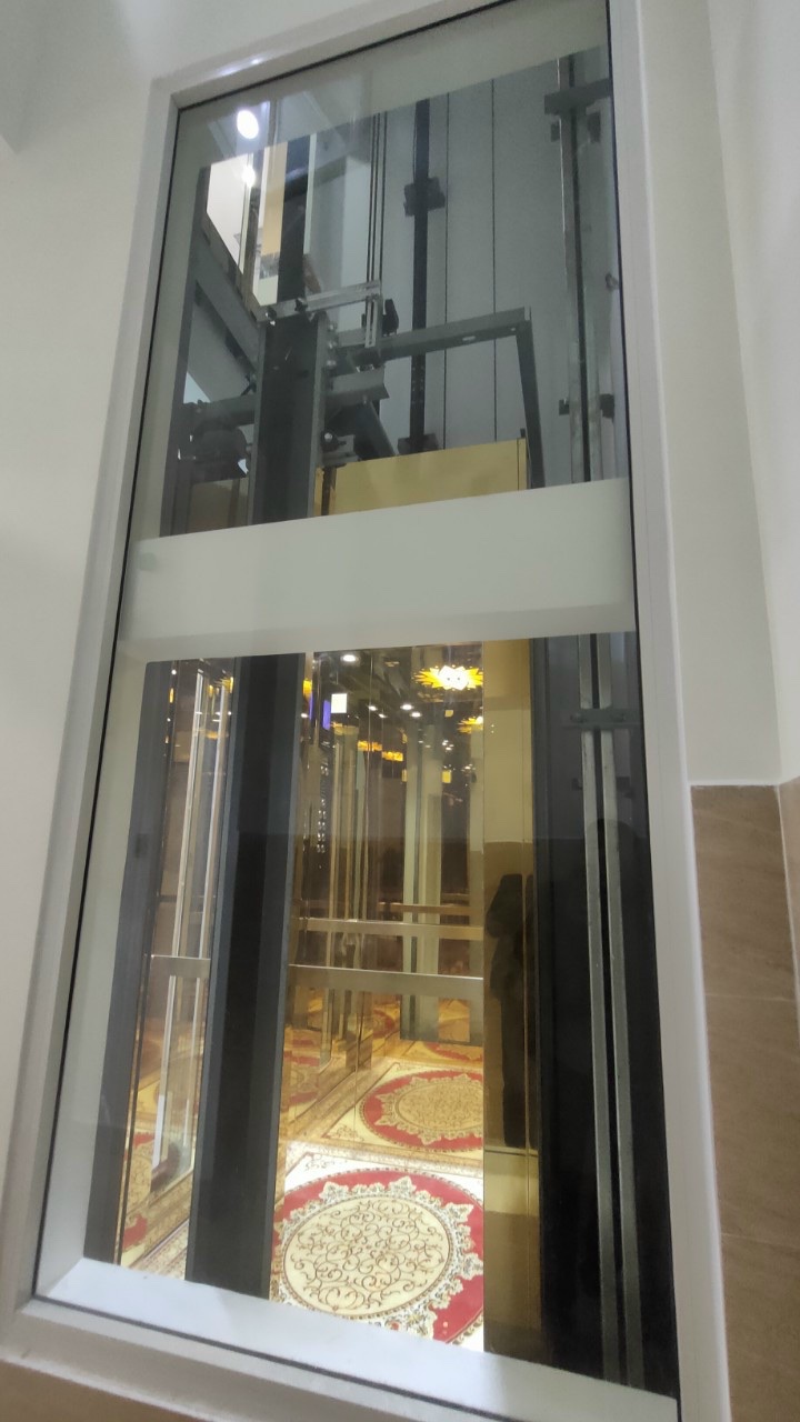 Thang máy lồng kính Mitsu Japan - khung bê tông
